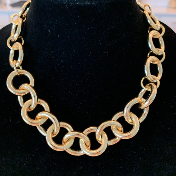 Like new JCrew gold tone large chain link necklace